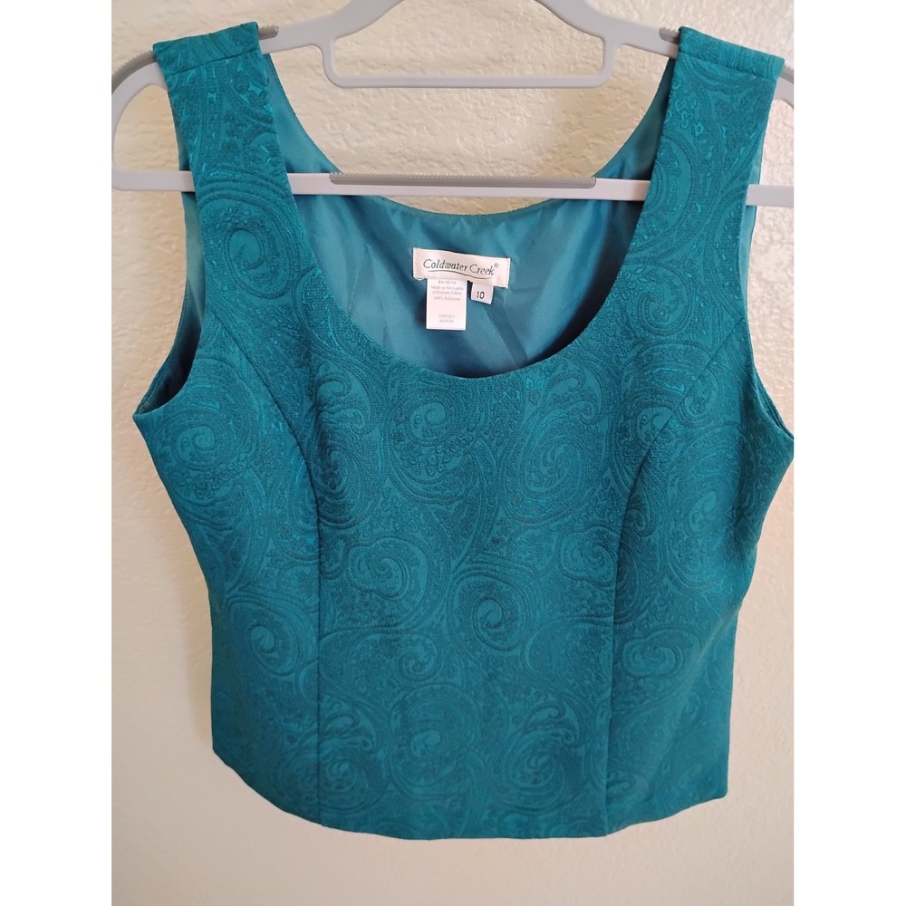 Vintage‎ y2k floral 90s party whimsygoth glam light academia vampy preppy tank🩵